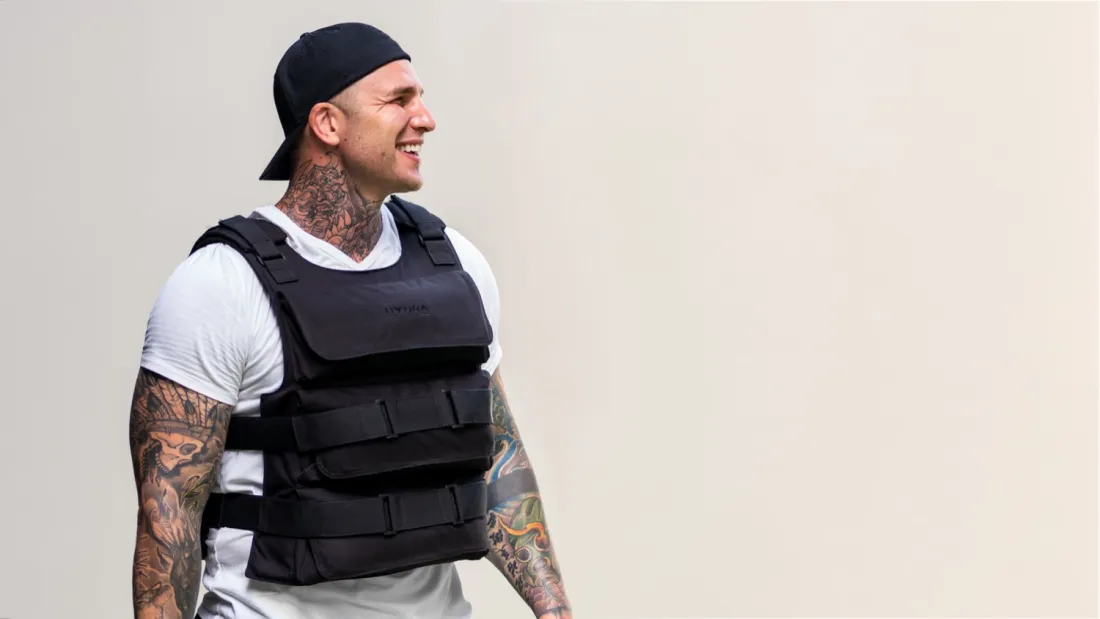 Athlete wearing the vest