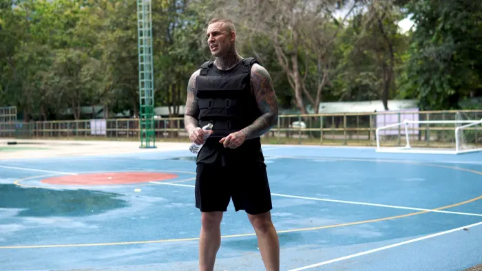 Athlete on the court in the vest